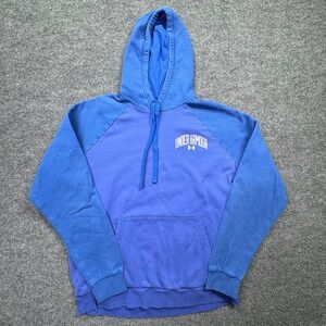Under Armour Hoodie Mens LG Blue Colorblock Raglan Pullover Athletic Casual Top